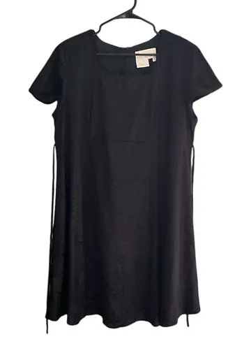 Motherhood Maternity Vintage Black Textured Knee Length Dress XL Short Sleeve