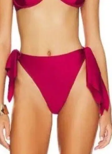Andrea Iyamah Andrea lyamah Rai High Waisted Bikini Bottoms in Ruby Pink Size Medium