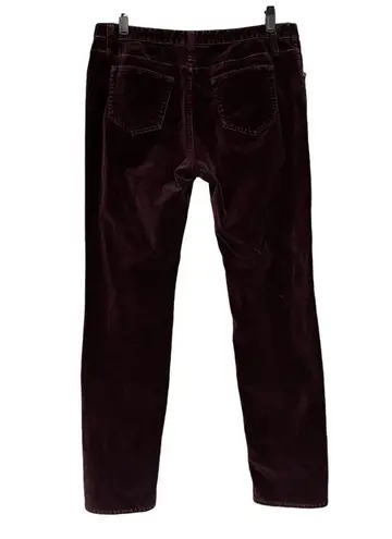 Sundance Burgundy Red Wine Velvet Mid Rise Slim Straight Leg Jeans, Sz 10