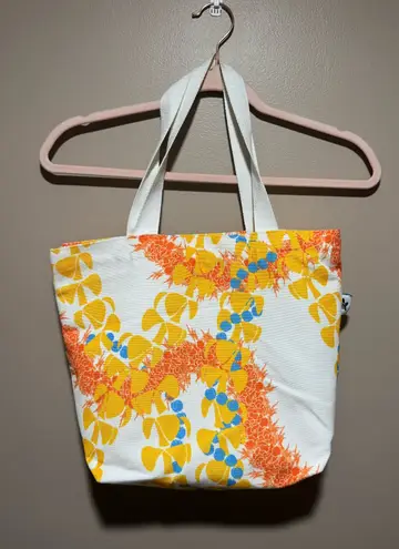 Colorful Patterned Medium Tote Bag Yellow