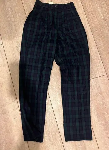 NWT VTG DEADSTOCK SAVANNAH Black Watch Plaid Wool Pleated Trousers 4