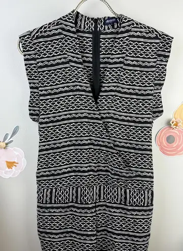 Madewell  Black Printed Cap Sleeve V-Neck Romper - Size - Small - Image 1