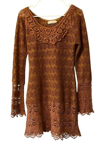 Anthropologie A'REVE  Size Medium Crochet Lace Dress Bohemian Boho Designer Hippi thumbnail 1