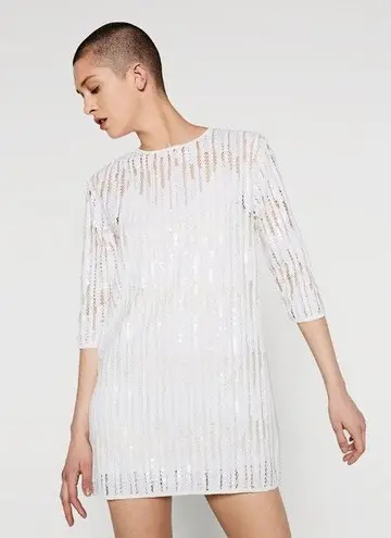 Zara white sequin dress new arrivals