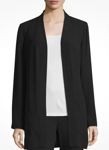 Eileen Fisher  Silk Georgette Crepe Kimono Long light cardigan Jacket in Black L - Image 1