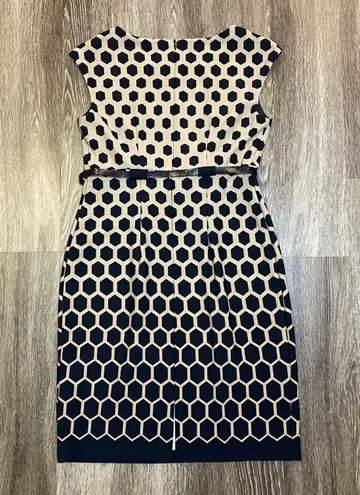 Connected Apparel Black and Gold Honeycomb Print Dress - 6P