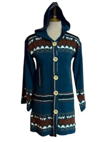 Vintage 70s OOAK. Bell sleeve Shacket Blue