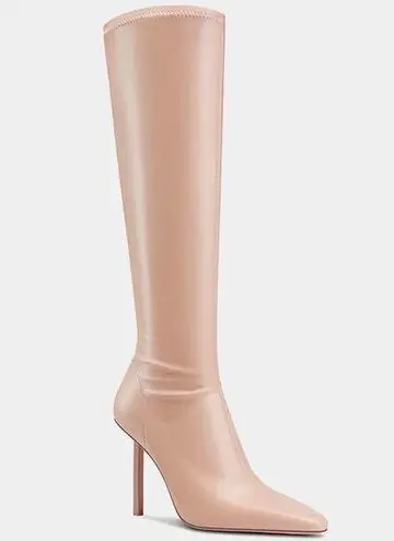 NWOT Femme LA Whistler Leather Pointed Stiletto Knee High Boots Latte 38 / 7.5