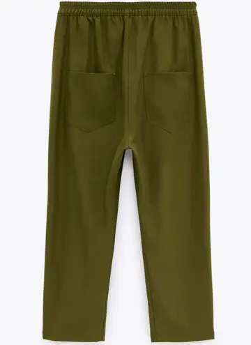 ZARA NWT  Baggy Low Waisted Pants W Pockets Green