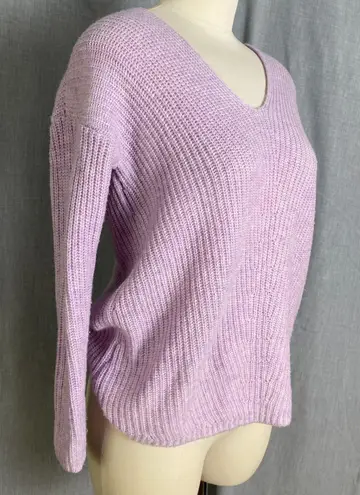 Marine layer Lilac Ribbed V-Neck Weekend Sweater Women Knit Cashmere Blend S