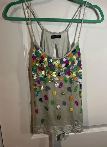 Chilli Pepper London Teen’s Small Tie Racer Back Camisole Vest Top Sewn Sequins