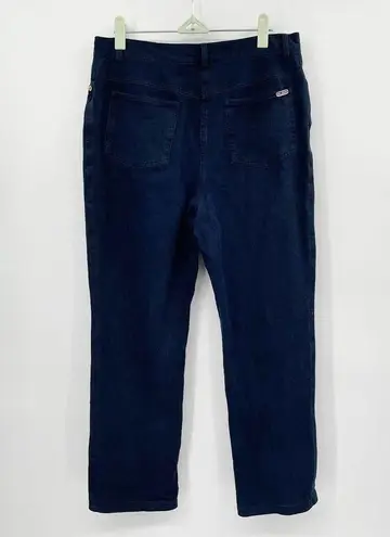 St. John  Sport Demin Jeans Navy Blue Size 8 High Rise Straight Leg Denim