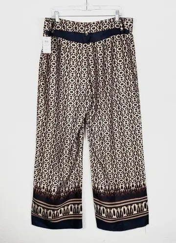 Cache NWT  Black & Tan Printed Lightweight Wide Leg Pants