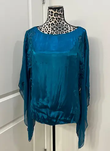 Cache turquoise shrug like blouse