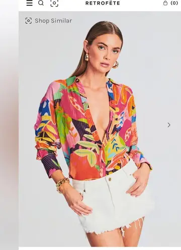 Rococo Sand Plum Shirt size Large button down metallic Retrofete fashion pass Red