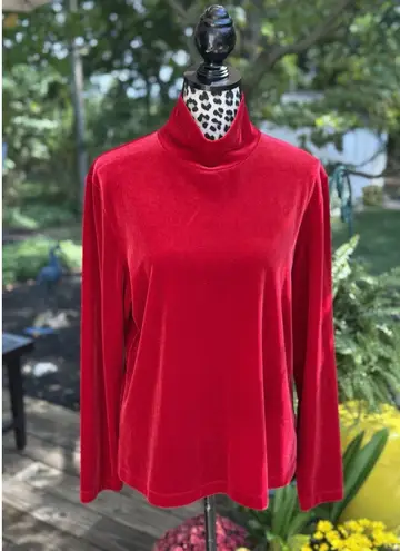 Lands End Velvet Mock Neck Top Women’s XL 18