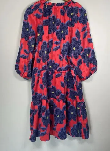 Draper James Martina Mini Dress in Magnolia Jacquard Dot Size XXL Red Floral