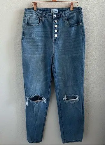 Abound  Exposed Button Fly Distressed Jeans Stretch 28