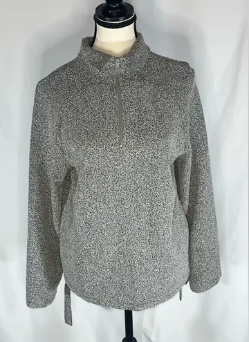 ENDA New York Speckled Funnel Neck 1/4 Zip Pullover Sweater Gray Size M