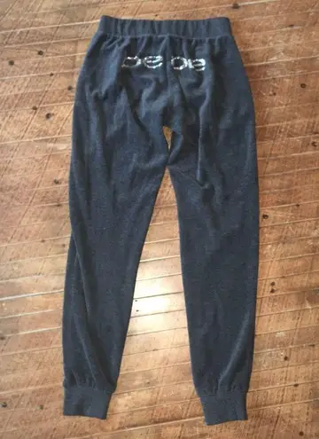 Bebe  rhinestone velour gray joggers