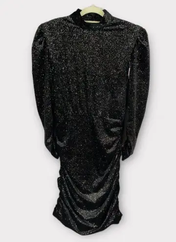 Rebecca Vallance Moon River Metallic Velvet Minidress Women's 2 Black NWT