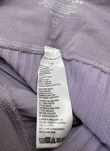 Good American  Ribbed  Legging Dusty Violet Sz L/XL  3/4 Quick Dry Compression