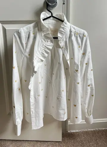 Sézane Chlo Shirt - Gold Heart Embroidery