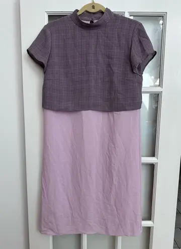 House Of Harlow 1960 x Revolve Purple Lilac Plaid Short Sleeve Dress Size S NWT