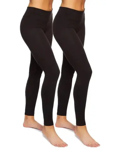 Felina 2pk Athleisure Performance Legging Leggings w/Slimming Waist Band S