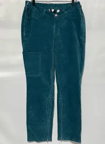Denim & Co New Adaptive Wheelchair Fit Full Length Velveteen Pants Teal Size 10