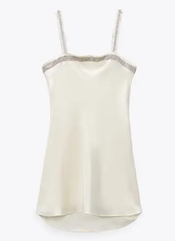 ZARA Satin Effect Jewel Mini Dress