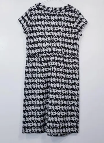 Adrienne Vittadini Hounds tooth Sheath Dress Black White Combo