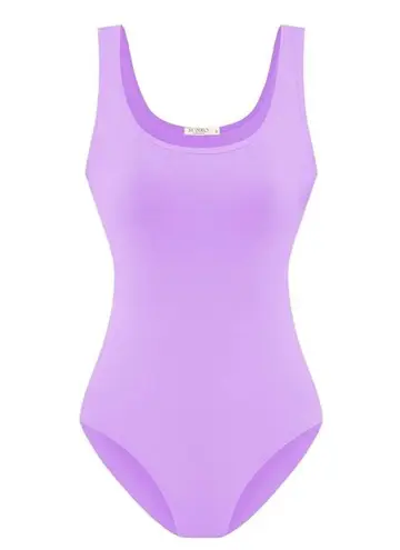Sunro Collection Stretch Bodysuit in Light Purple with Snaps Size Large NEW!