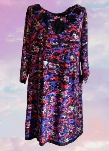 Phoebe Couture 100% Silk Scooped Neck Ribbon Detail Ruffle Hem Dress Size 10