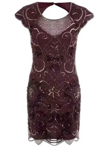 Miss Selfridge NEW Womens Party Evening Beaded Sequin Mini Dress Size 4 Purple
