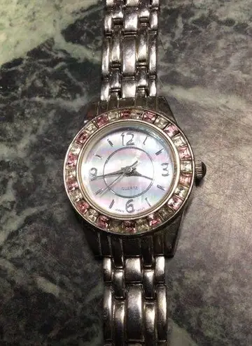 Pink jeweled watch