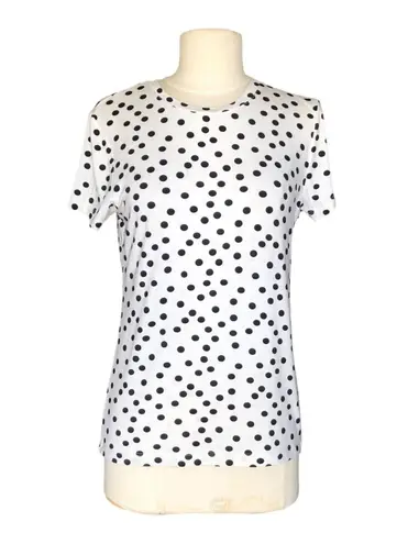 L'Agence Ressi Black Polka Dot Short Sleeve Tee Women's Size Petite Small NWT