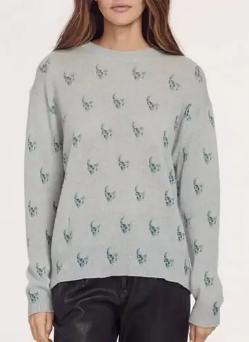 360 Cashmere NWT Saint Skull Print Crewneck Sweater Women’s Large Whimsigoth