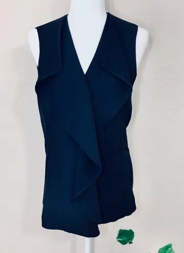 Calvin Klein Black Ruffle Open Vest