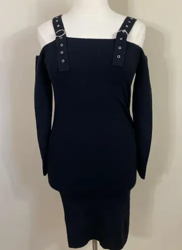 Forever 21 Black Cold Shoulder Bodycon Sweater Dress