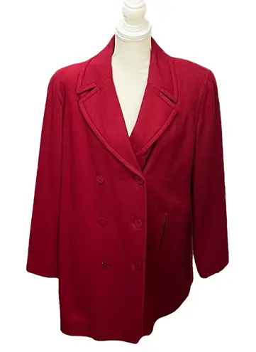 Harvé Benard VINTAGE HARVE BENARD BY BENARD HOLTZMAN Christmas Red Wool Blazer Coat SZ 14