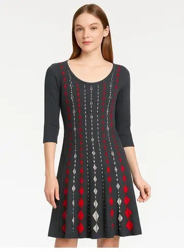 Danny & Nicole Geometric Sweater Dress – Size S Gray