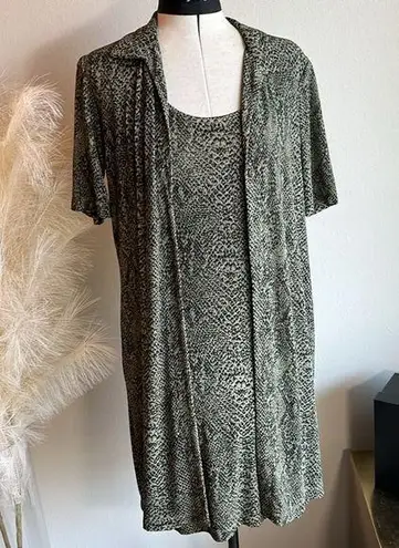 Vintage VTG animal print two piece set Green Size 8