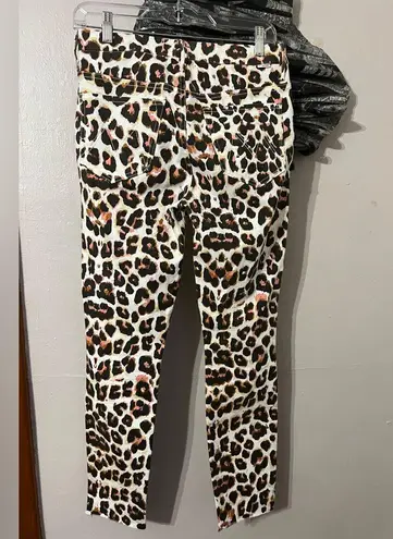 MOTHER Denim High Waisted Looke Ankle Fray In Touch Of The Tiger Size 27 Brown