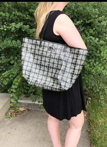 Kate Spade  Oversized Printed Tote Black & Gray