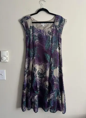 Garnet Hill Garnet Hill SILK Dress Size 6 Small Flowy Purple Blue Going Out Party