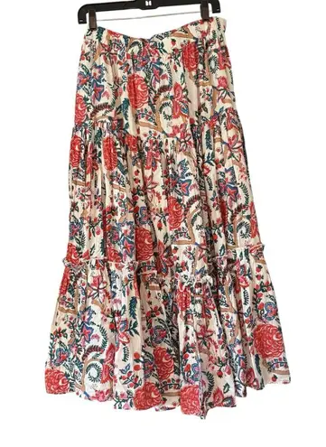Soft Surroundings Wild Bloom Botanical Sunset Floral
Maxi Skirt, Sz L