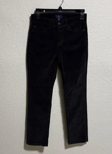 NYDJ Corduroy Pants Women's Size 0P Black Slim Fit Stretch Skinny Curduroy
