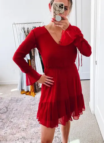 Shoshanna Red Silk Mini Dress