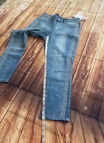 Workshop Embroidered Ankle Denim Jeans Sz 10P